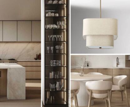 Interior design elements reflecting Japanese aesthetics in Jumeirah Islands at Serenia District, featuring warm minimalism, natural textures and refined details.