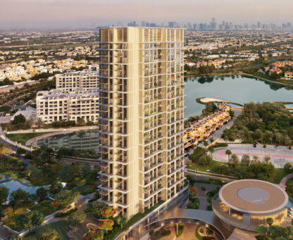 East Residence 2 tower at Serenia District overlooking Jumeirah Islands and surrounding waterfront community