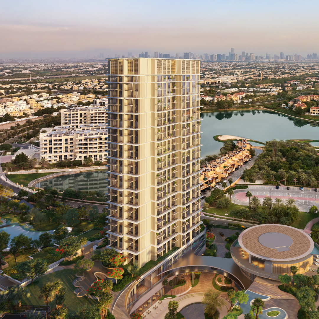 East Residence 2 tower at Serenia District overlooking Jumeirah Islands and surrounding waterfront community