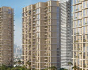 East Residence 4 tower at Serenia District overlooking landscaped gardens and Jumeirah Islands skyline